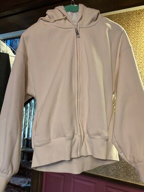 Neutral Zip-Up Hooded Sweatshirt